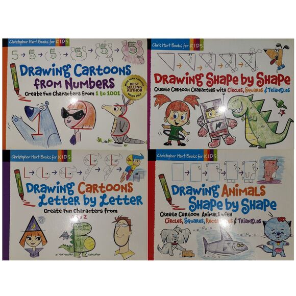 Christopher Hart Books for Kids-Drawing Cartoon from Shapes, Letters & Numbers - Picture 1 of 16